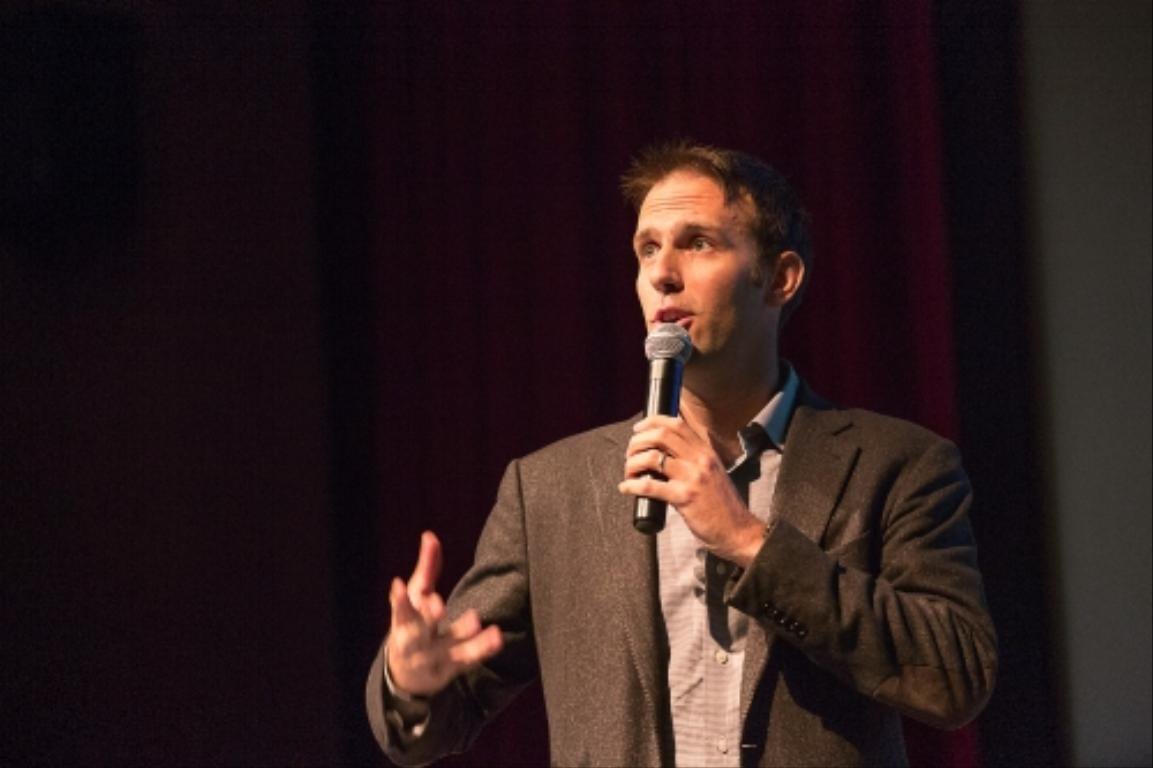 Ryan Pyle speaking to an audience